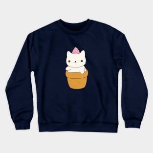 Kawaii Cat Ice Cream Cone T-Shirt Crewneck Sweatshirt